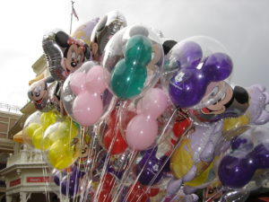 Disney balloons on Main Street, U.S.A.