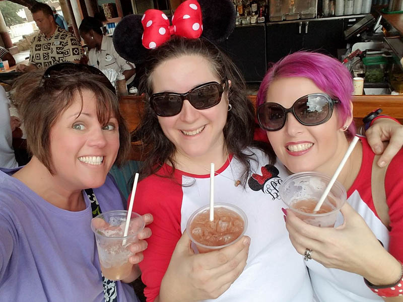 Enjoying an adult beverage at Walt Disney World